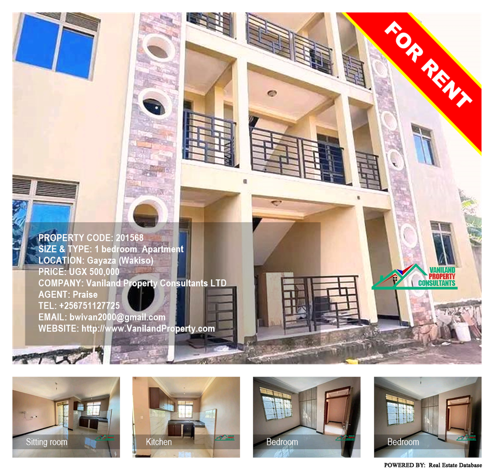 1 bedroom Apartment  for rent in Gayaza Wakiso Uganda, code: 201568