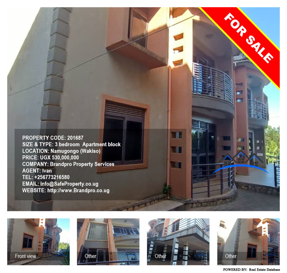 3 bedroom Apartment block  for sale in Namugongo Wakiso Uganda, code: 201687