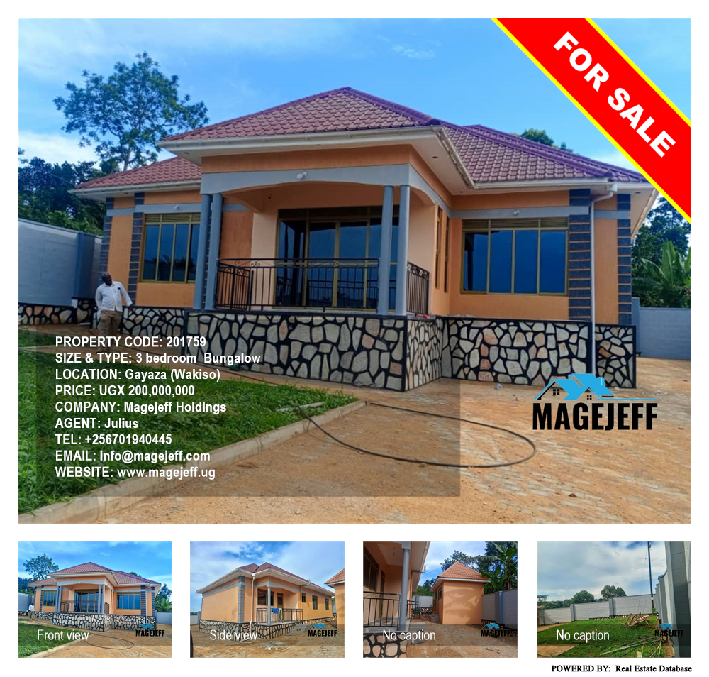 3 bedroom Bungalow  for sale in Gayaza Wakiso Uganda, code: 201759