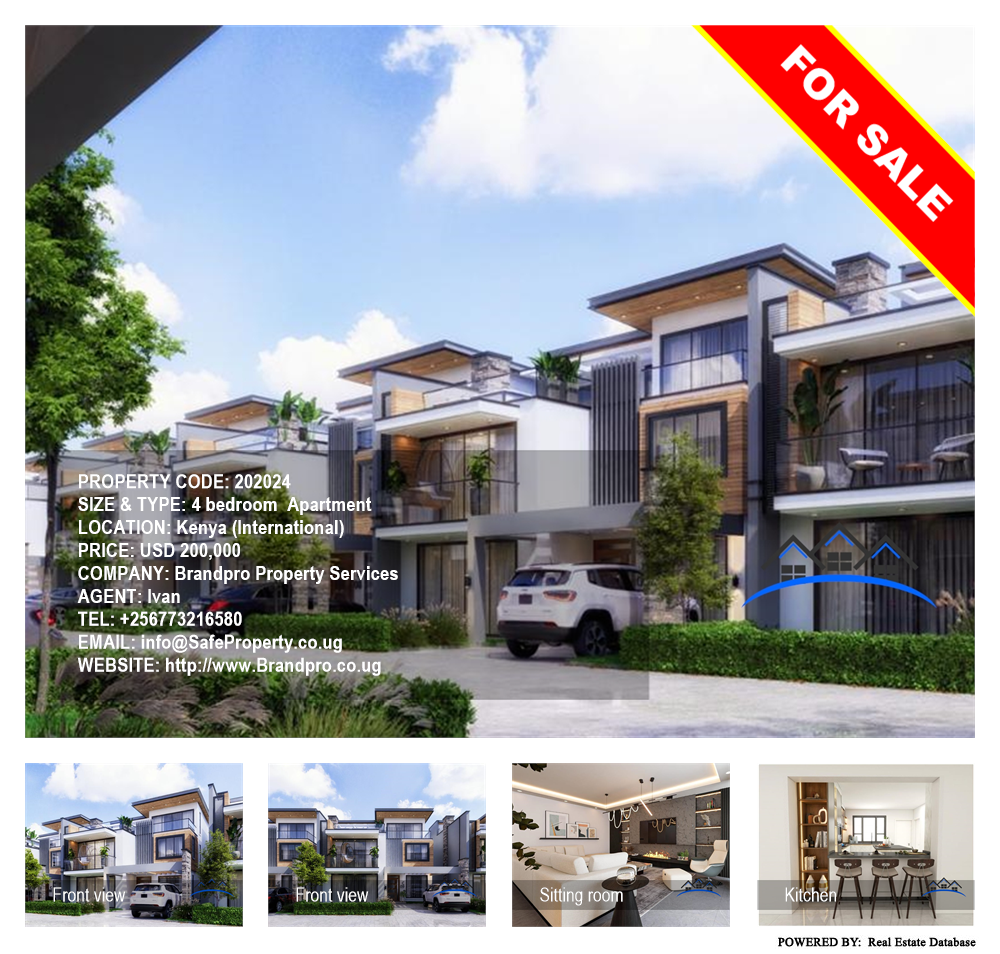 4 bedroom Apartment  for sale in Kenya International Uganda, code: 202024