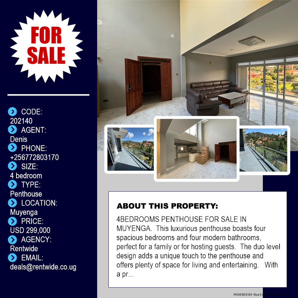 4 bedroom Penthouse  for sale in Muyenga Kampala Uganda, code: 202140