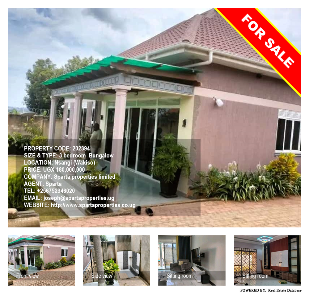 3 bedroom Bungalow  for sale in Nsangi Wakiso Uganda, code: 202394