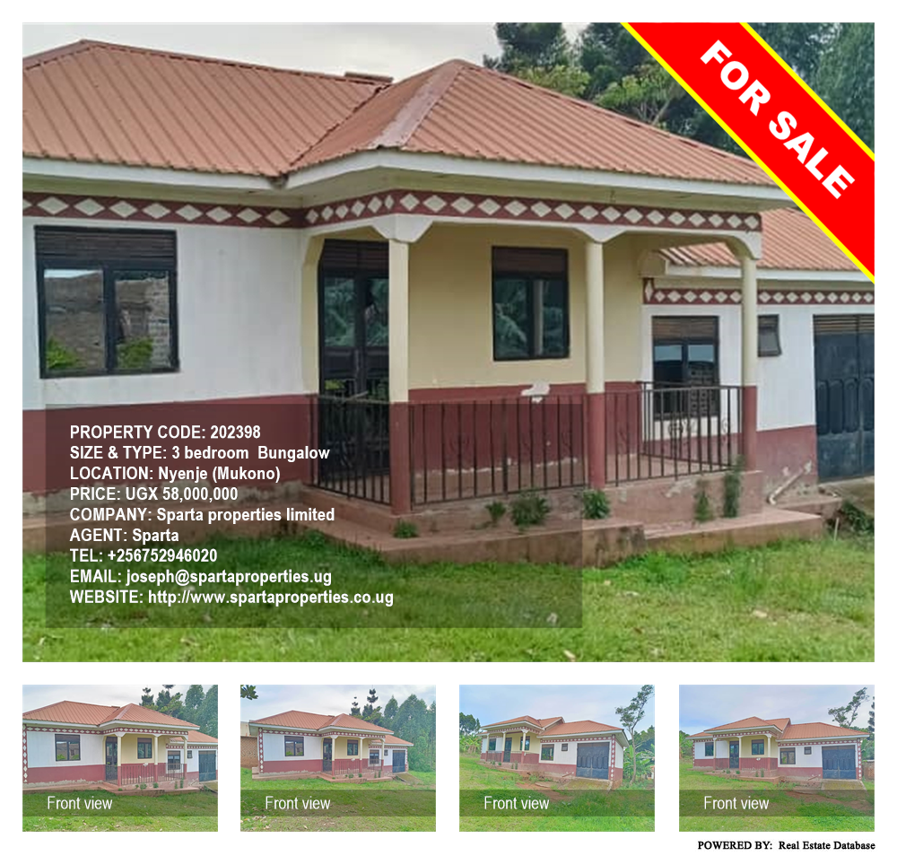 3 bedroom Bungalow  for sale in Nyenje Mukono Uganda, code: 202398