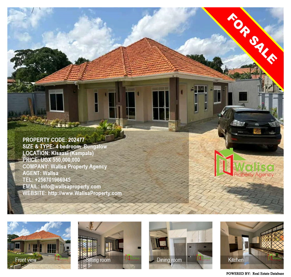 4 bedroom Bungalow  for sale in Kisaasi Kampala Uganda, code: 202477