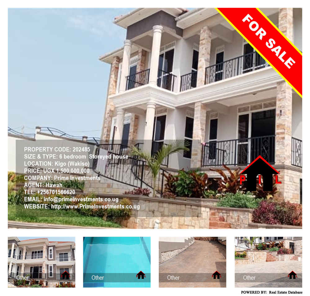 6 bedroom Storeyed house  for sale in Kigo Wakiso Uganda, code: 202485