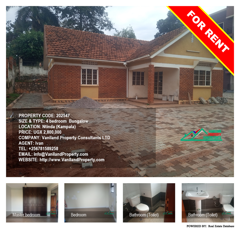 4 bedroom Bungalow  for rent in Ntinda Kampala Uganda, code: 202547