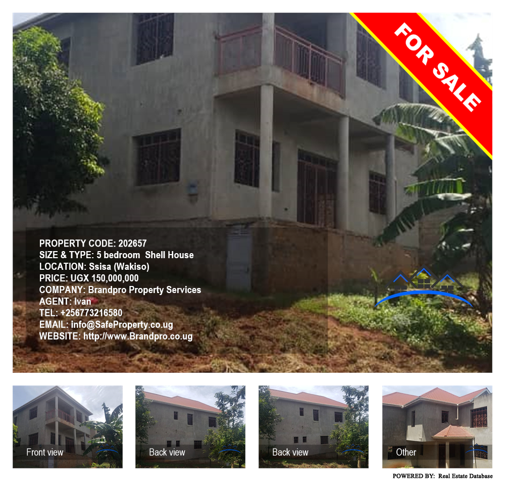 5 bedroom Shell House  for sale in Ssisa Wakiso Uganda, code: 202657