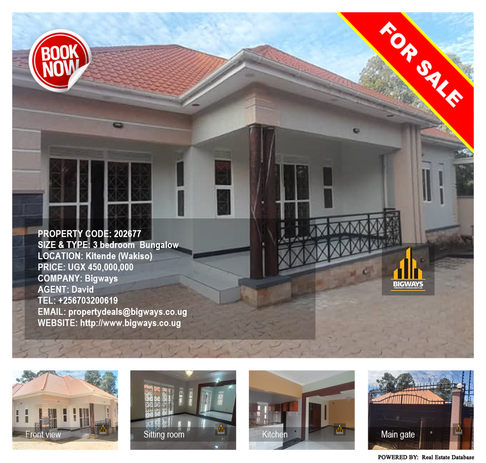 3 bedroom Bungalow  for sale in Kitende Wakiso Uganda, code: 202677