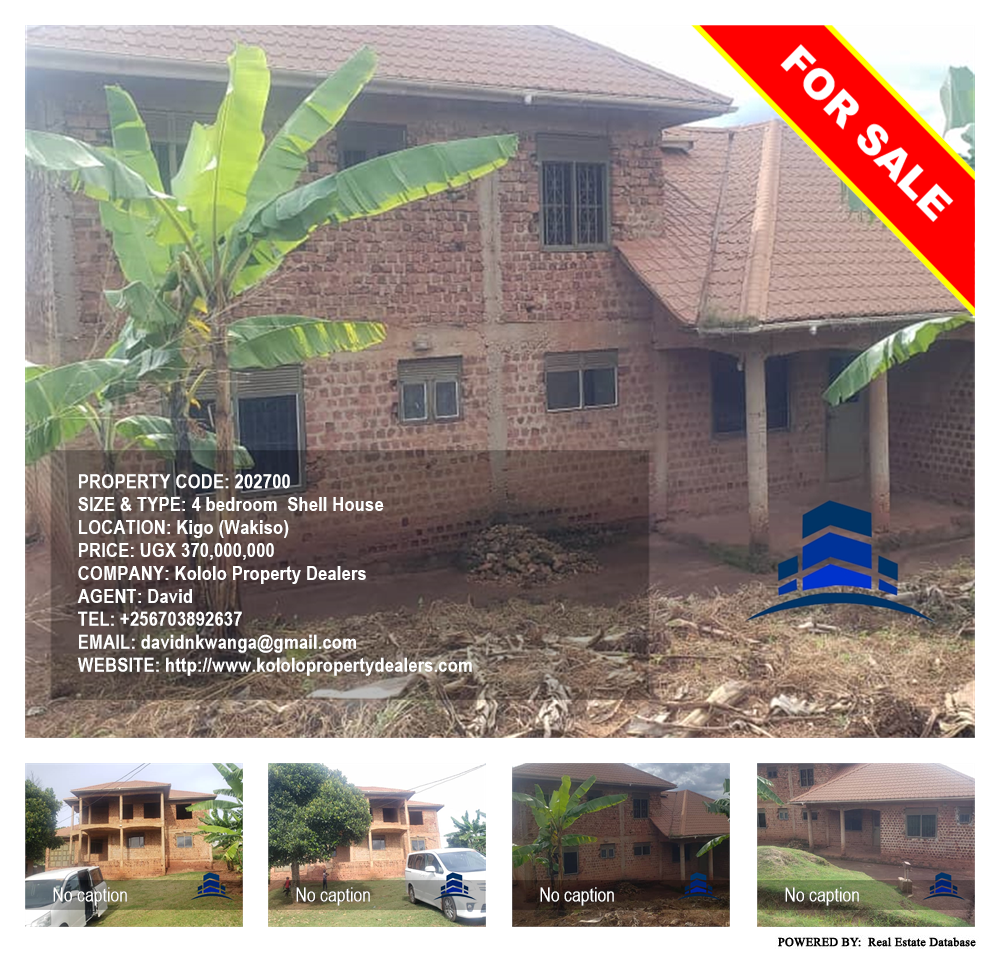 4 bedroom Shell House  for sale in Kigo Wakiso Uganda, code: 202700