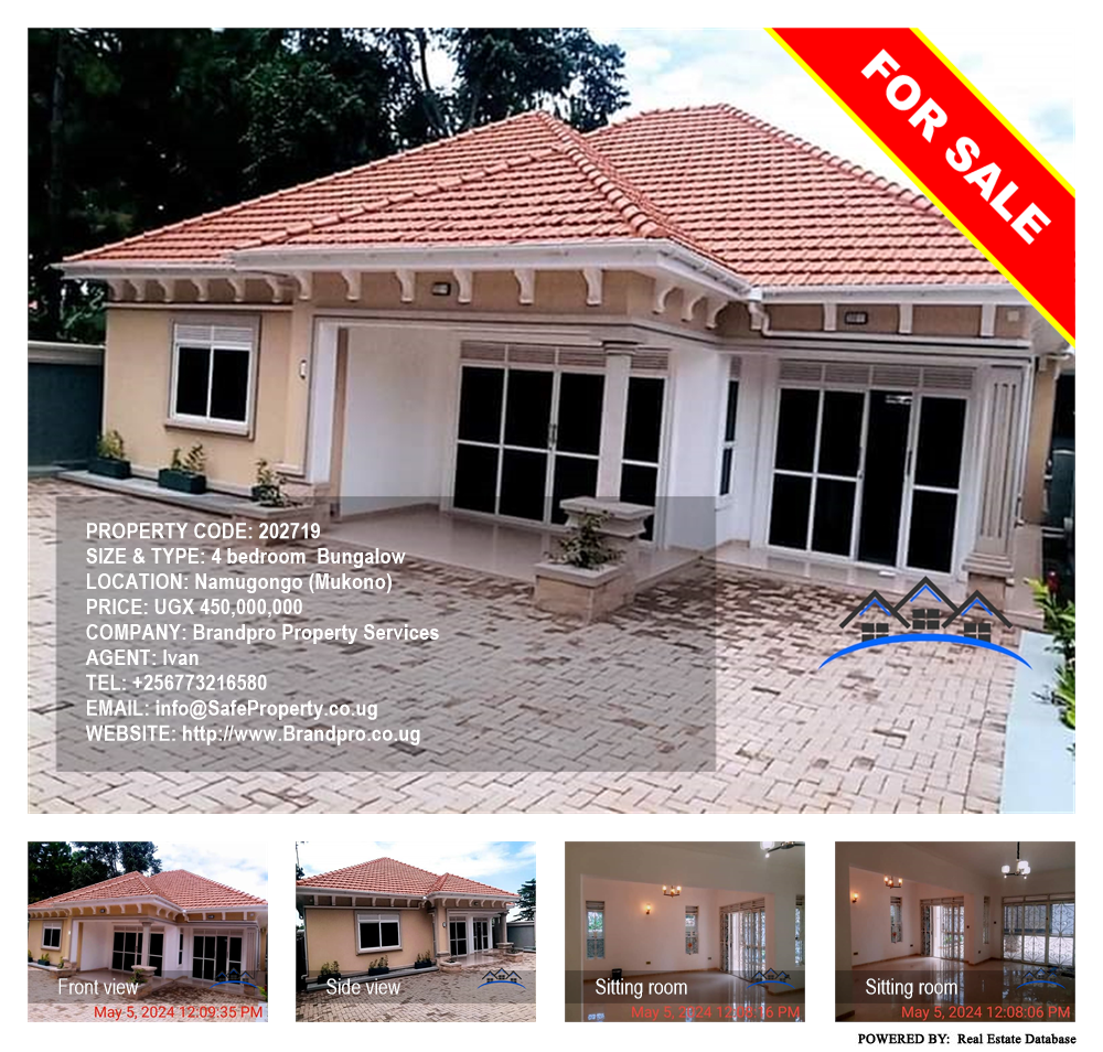 4 bedroom Bungalow  for sale in Namugongo Mukono Uganda, code: 202719