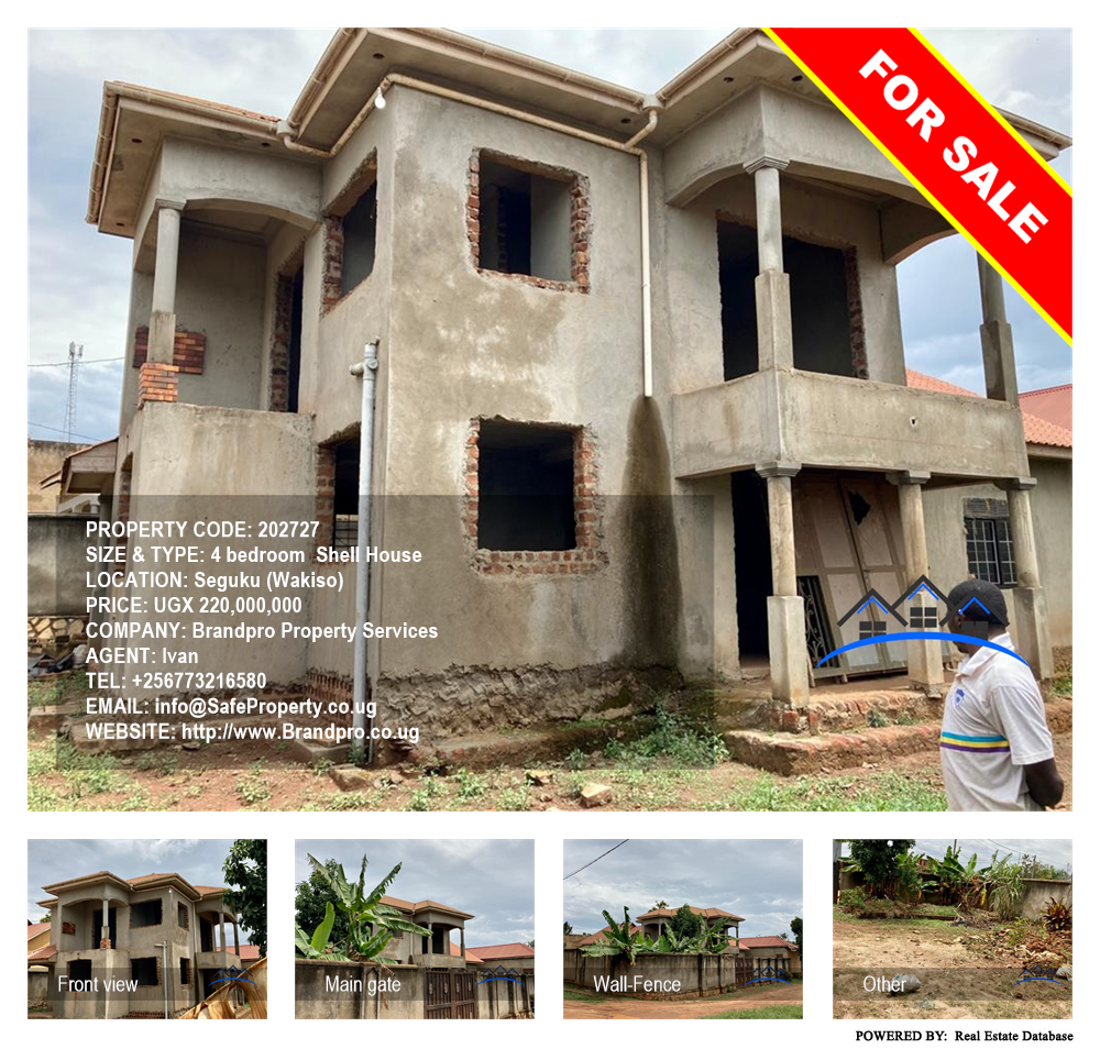 4 bedroom Shell House  for sale in Seguku Wakiso Uganda, code: 202727