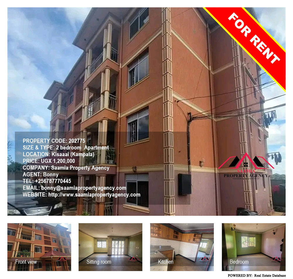 2 bedroom Apartment  for rent in Kisaaai Kampala Uganda, code: 202775