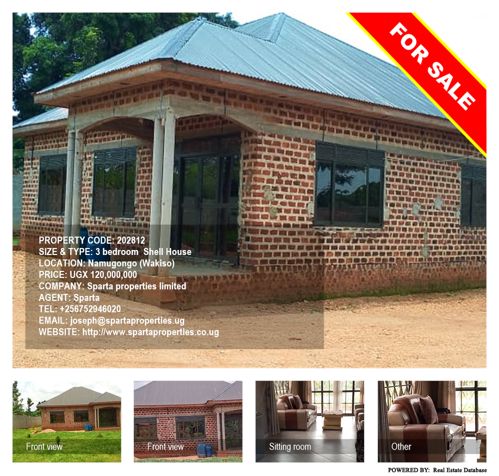 3 bedroom Shell House  for sale in Namugongo Wakiso Uganda, code: 202812