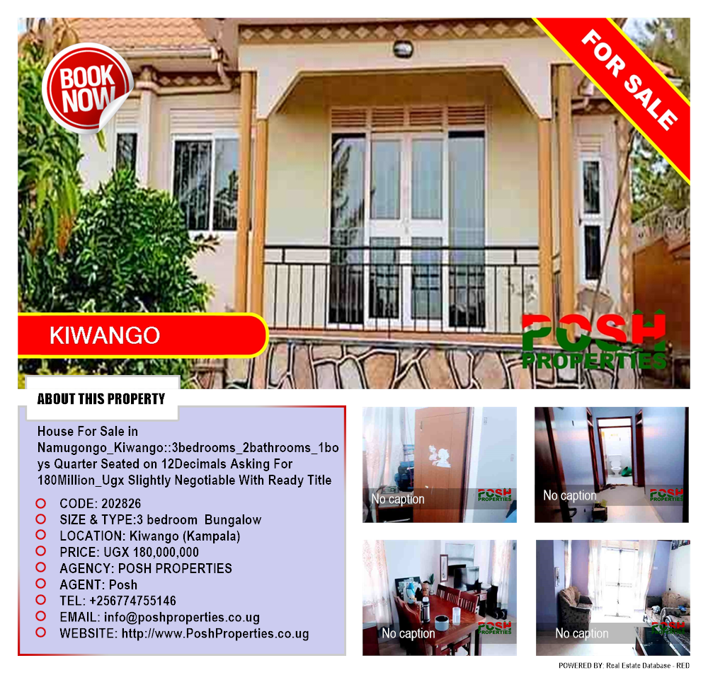 3 bedroom Bungalow  for sale in Kiwango Kampala Uganda, code: 202826