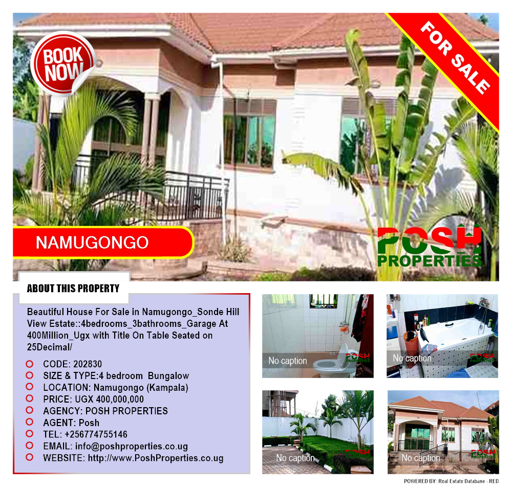 4 bedroom Bungalow  for sale in Namugongo Kampala Uganda, code: 202830