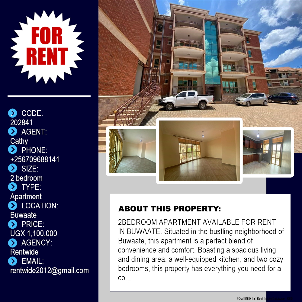 2 bedroom Apartment  for rent in Buwaate Wakiso Uganda, code: 202841