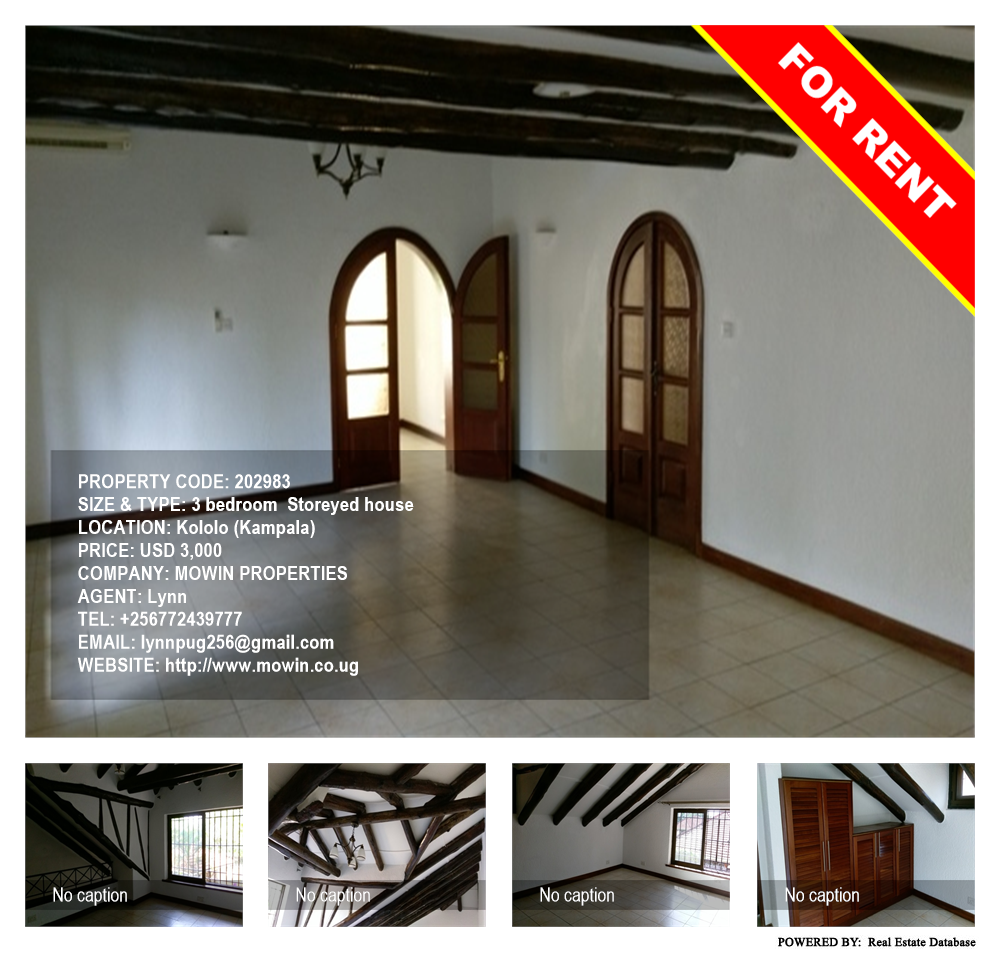 3 bedroom Storeyed house  for rent in Kololo Kampala Uganda, code: 202983