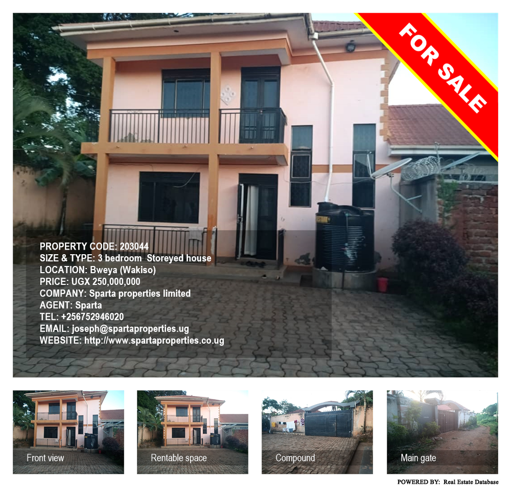 3 bedroom Storeyed house  for sale in Bweya Wakiso Uganda, code: 203044