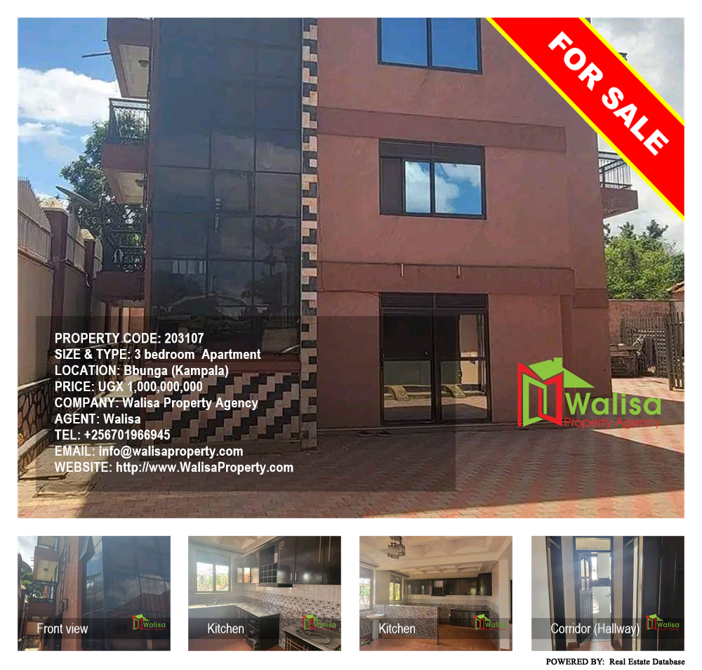 3 bedroom Apartment  for sale in Bbunga Kampala Uganda, code: 203107