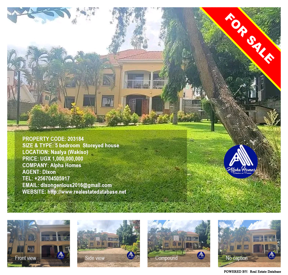 5 bedroom Storeyed house  for sale in Naalya Wakiso Uganda, code: 203184