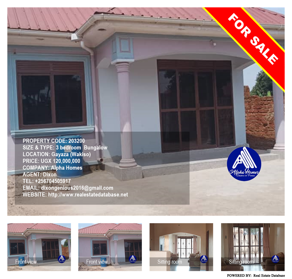 3 bedroom Bungalow  for sale in Gayaza Wakiso Uganda, code: 203200