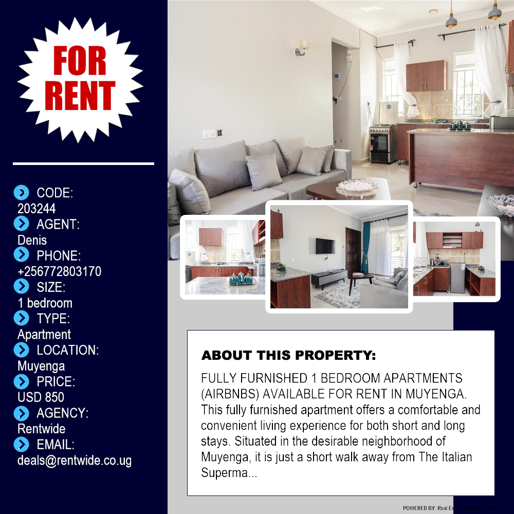 1 bedroom Apartment  for rent in Muyenga Kampala Uganda, code: 203244