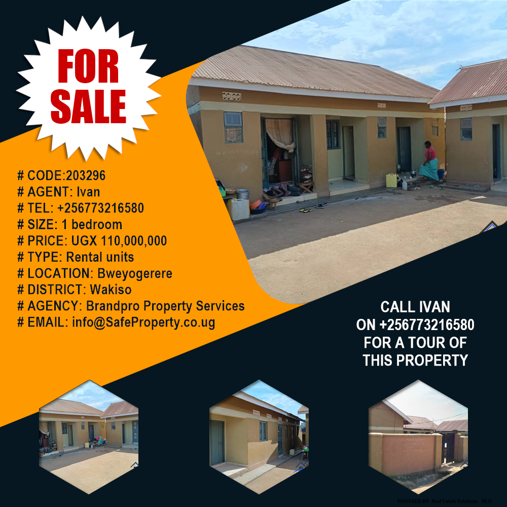 1 bedroom Rental units  for sale in Bweyogerere Wakiso Uganda, code: 203296