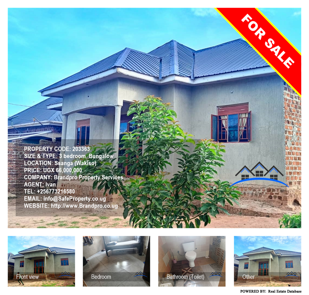 3 bedroom Bungalow  for sale in Ssanga Wakiso Uganda, code: 203363