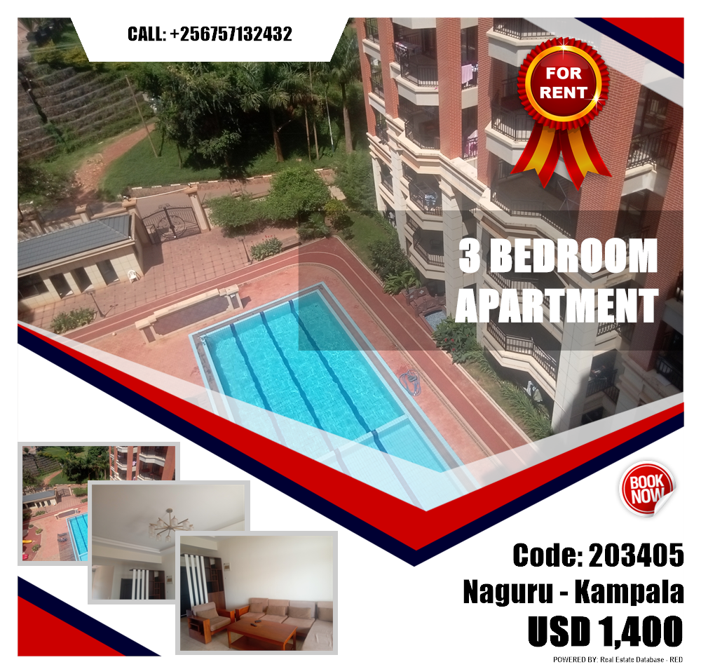 3 bedroom Apartment  for rent in Naguru Kampala Uganda, code: 203405