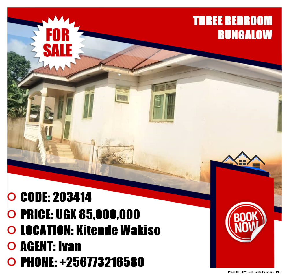 3 bedroom Bungalow  for sale in Kitende Wakiso Uganda, code: 203414