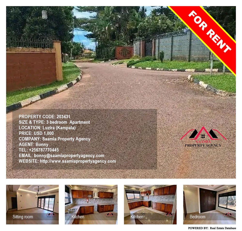 3 bedroom Apartment  for rent in Luzira Kampala Uganda, code: 203431