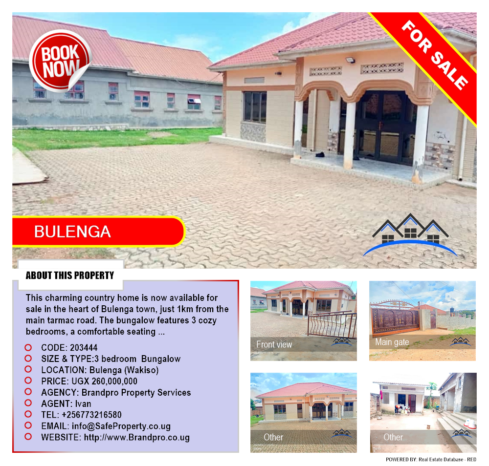 3 bedroom Bungalow  for sale in Bulenga Wakiso Uganda, code: 203444