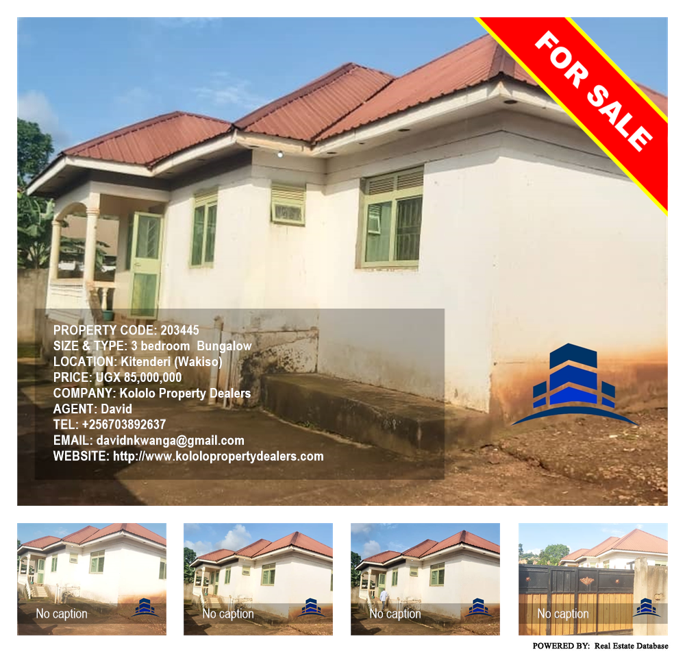 3 bedroom Bungalow  for sale in Kitenderi Wakiso Uganda, code: 203445