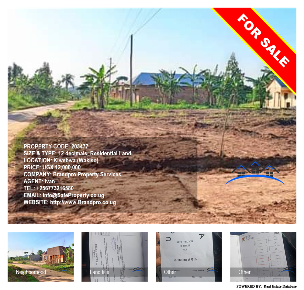 Residential Land  for sale in Kiwebwa Wakiso Uganda, code: 203477