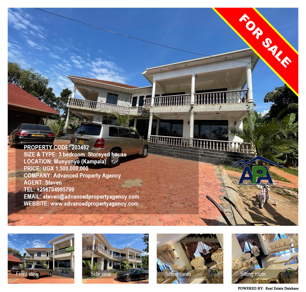 3 bedroom Storeyed house  for sale in Munyonyo Kampala Uganda, code: 203482