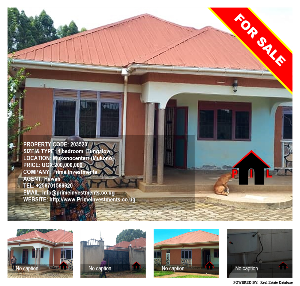 4 bedroom Bungalow  for sale in Mukonocenterr Mukono Uganda, code: 203523
