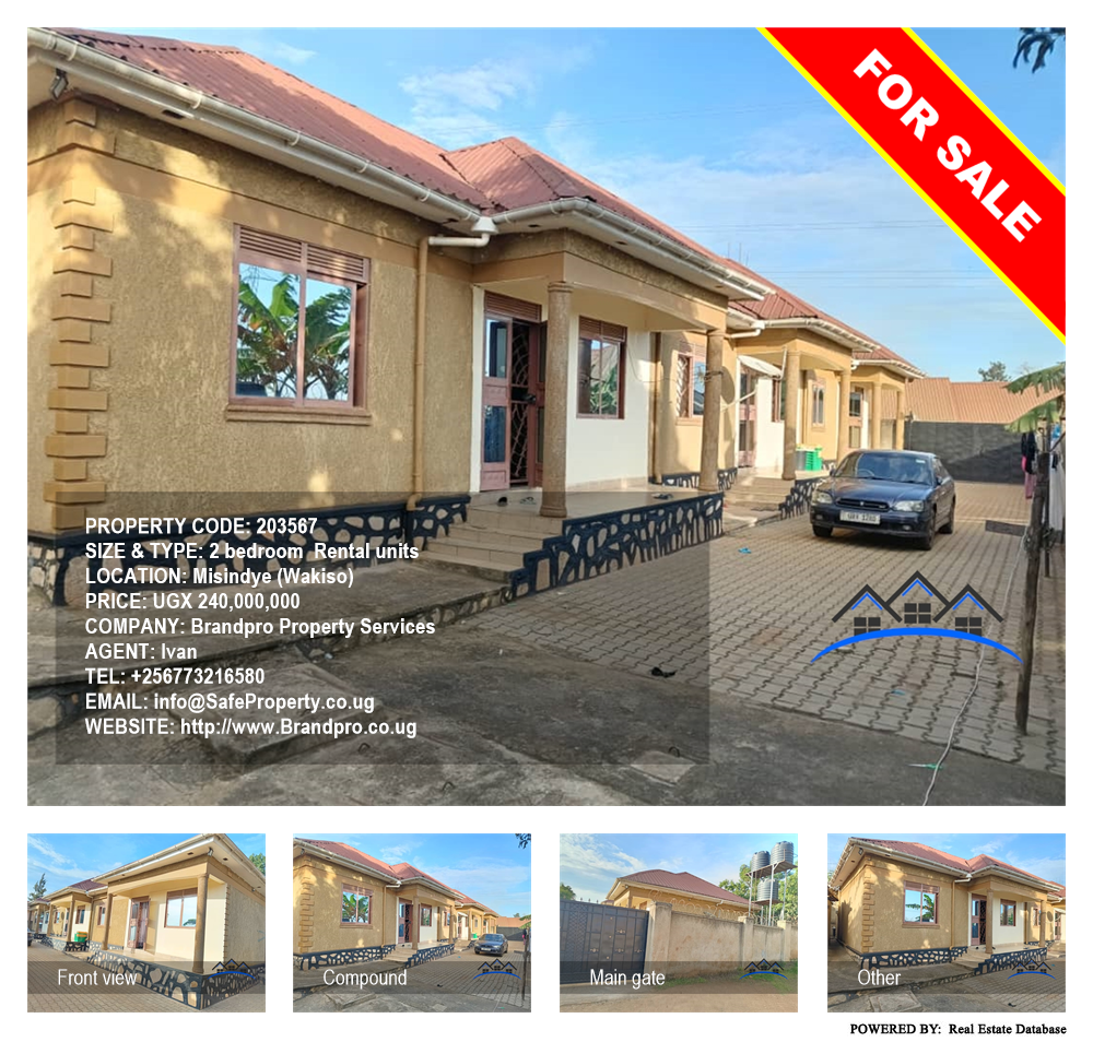 2 bedroom Rental units  for sale in Misindye Wakiso Uganda, code: 203567