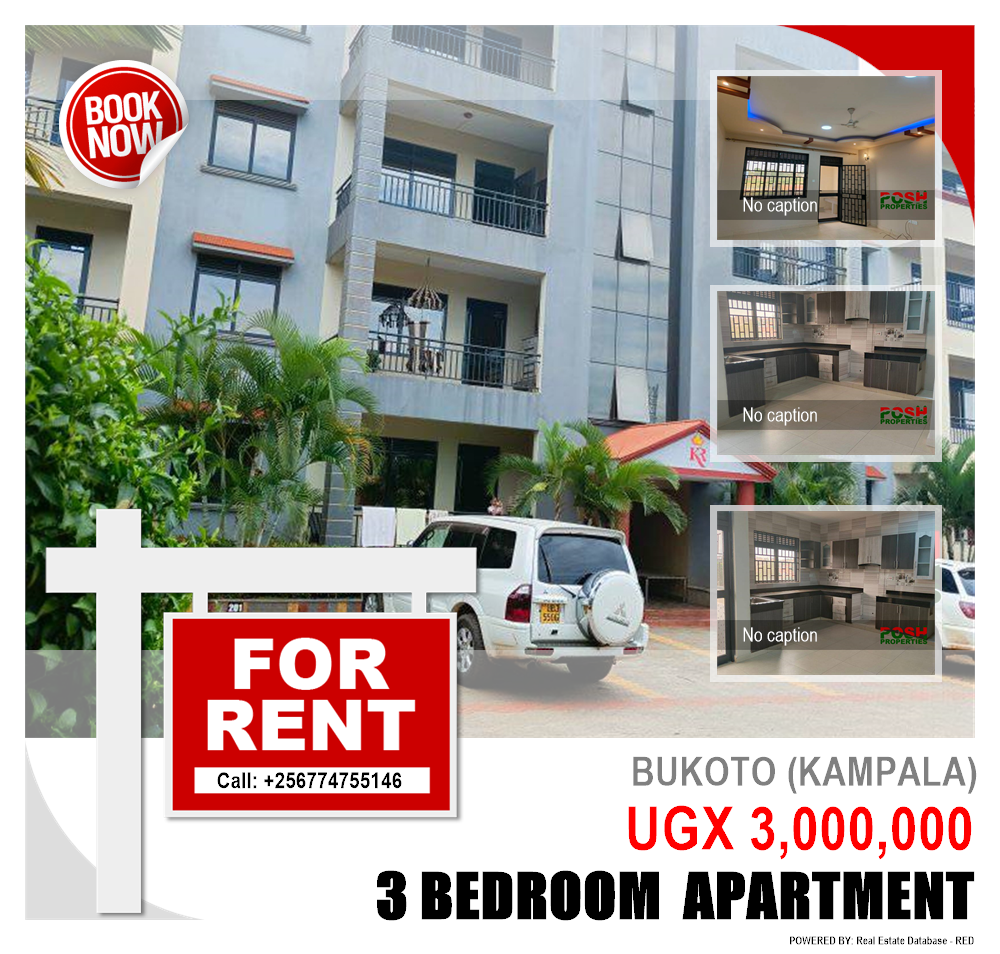 3 bedroom Apartment  for rent in Bukoto Kampala Uganda, code: 203590