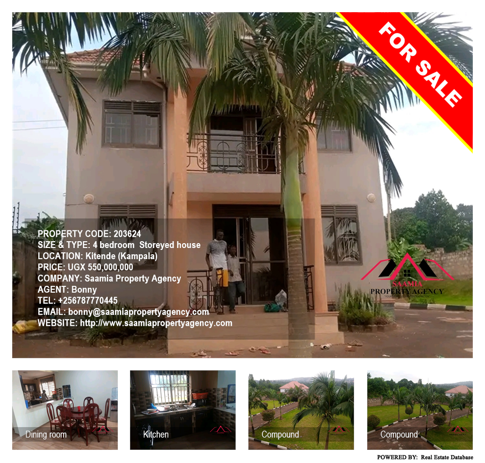 4 bedroom Storeyed house  for sale in Kitende Kampala Uganda, code: 203624