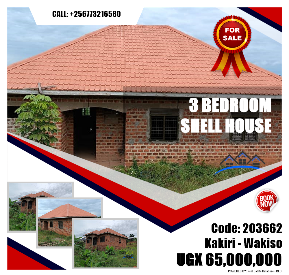 3 bedroom Shell House  for sale in Kakiri Wakiso Uganda, code: 203662