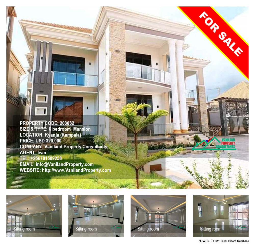 6 bedroom Mansion  for sale in Kyanja Kampala Uganda, code: 203682