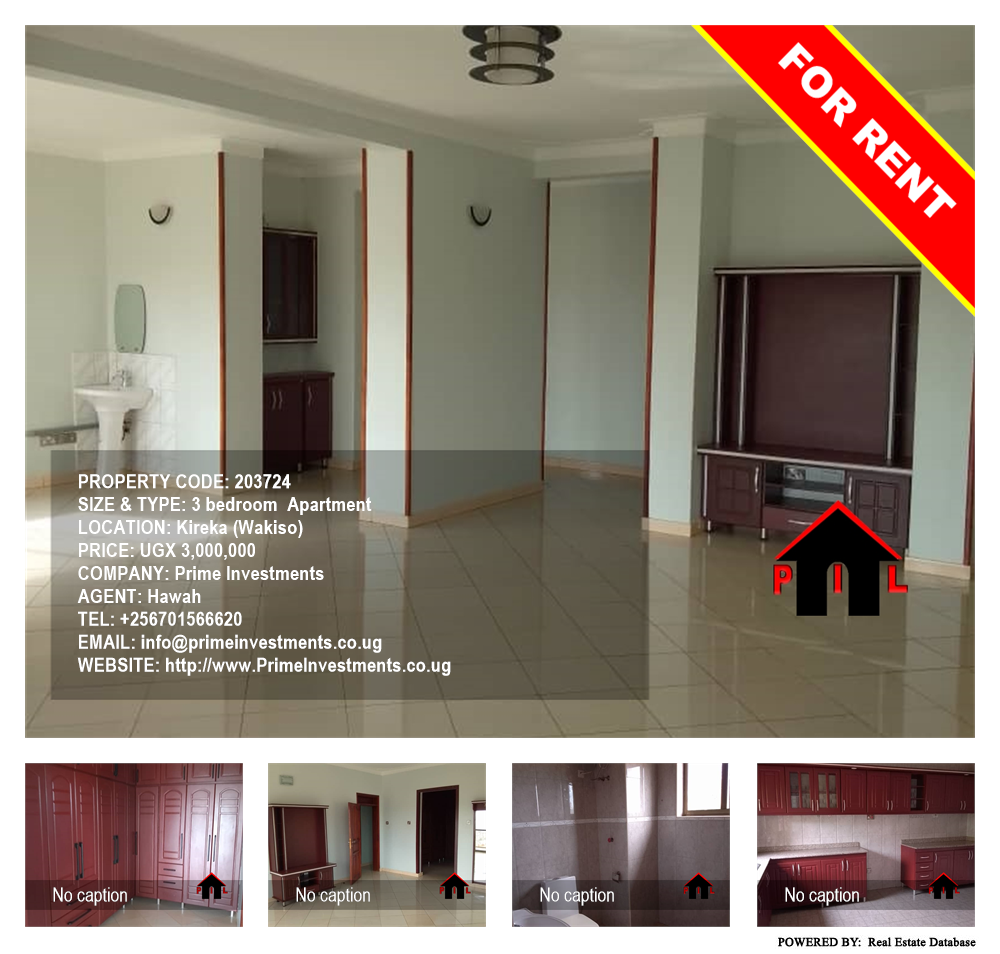 3 bedroom Apartment  for rent in Kireka Wakiso Uganda, code: 203724