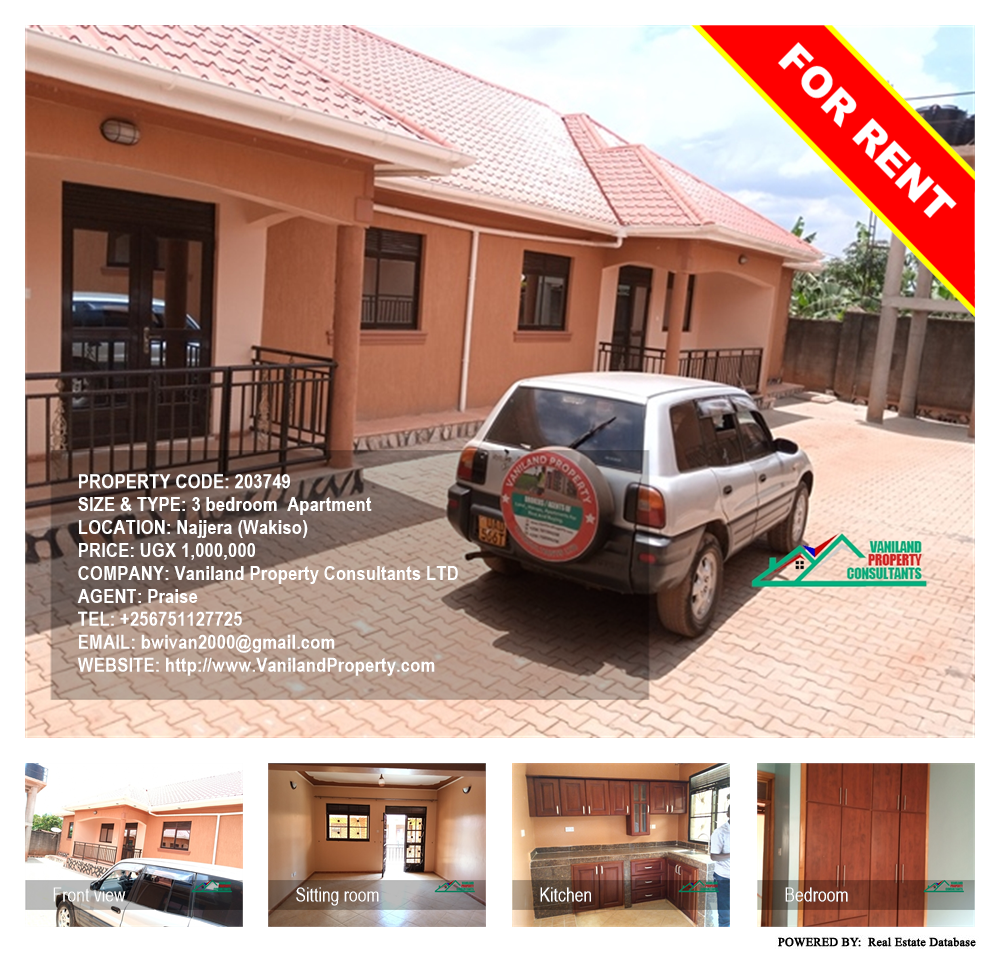3 bedroom Apartment  for rent in Najjera Wakiso Uganda, code: 203749