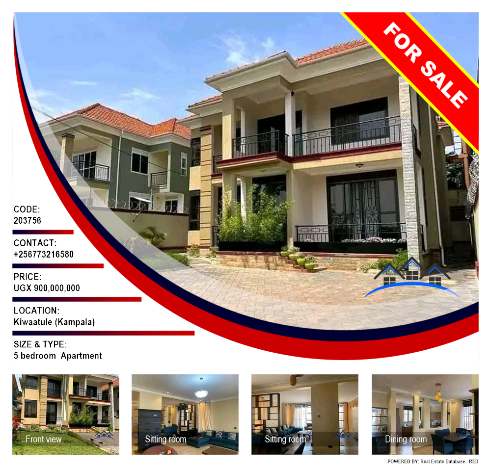 5 bedroom Apartment  for sale in Kiwaatule Kampala Uganda, code: 203756