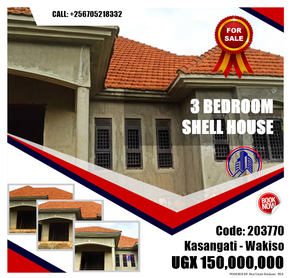 3 bedroom Shell House  for sale in Kasangati Wakiso Uganda, code: 203770