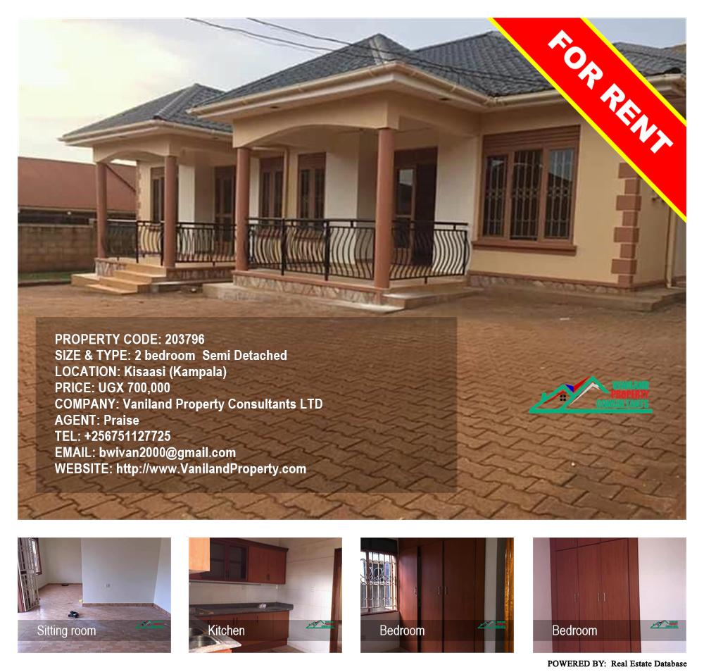 2 bedroom Semi Detached  for rent in Kisaasi Kampala Uganda, code: 203796