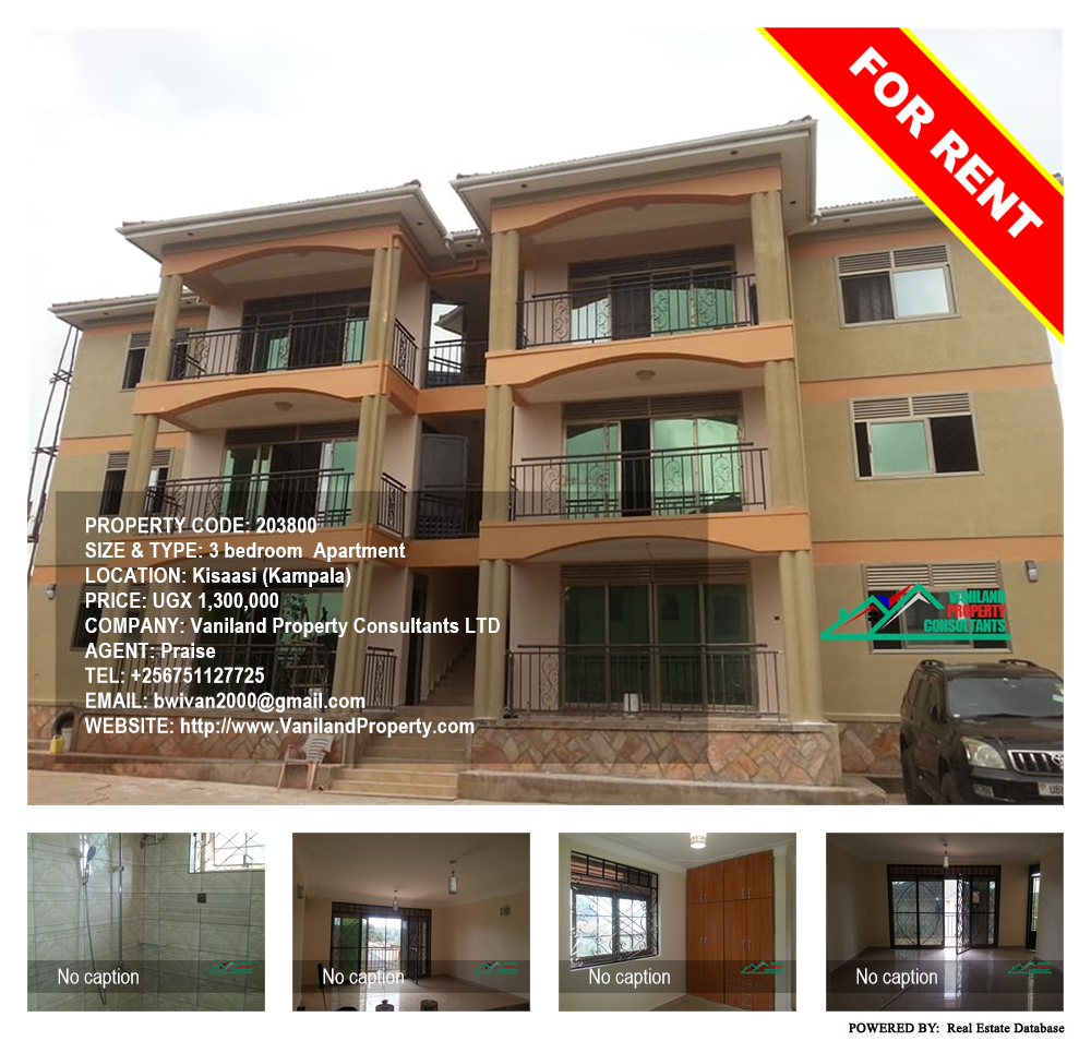 3 bedroom Apartment  for rent in Kisaasi Kampala Uganda, code: 203800