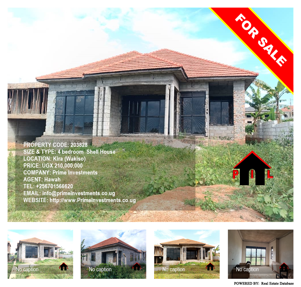 4 bedroom Shell House  for sale in Kira Wakiso Uganda, code: 203828