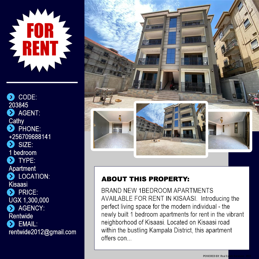 1 bedroom Apartment  for rent in Kisaasi Kampala Uganda, code: 203845