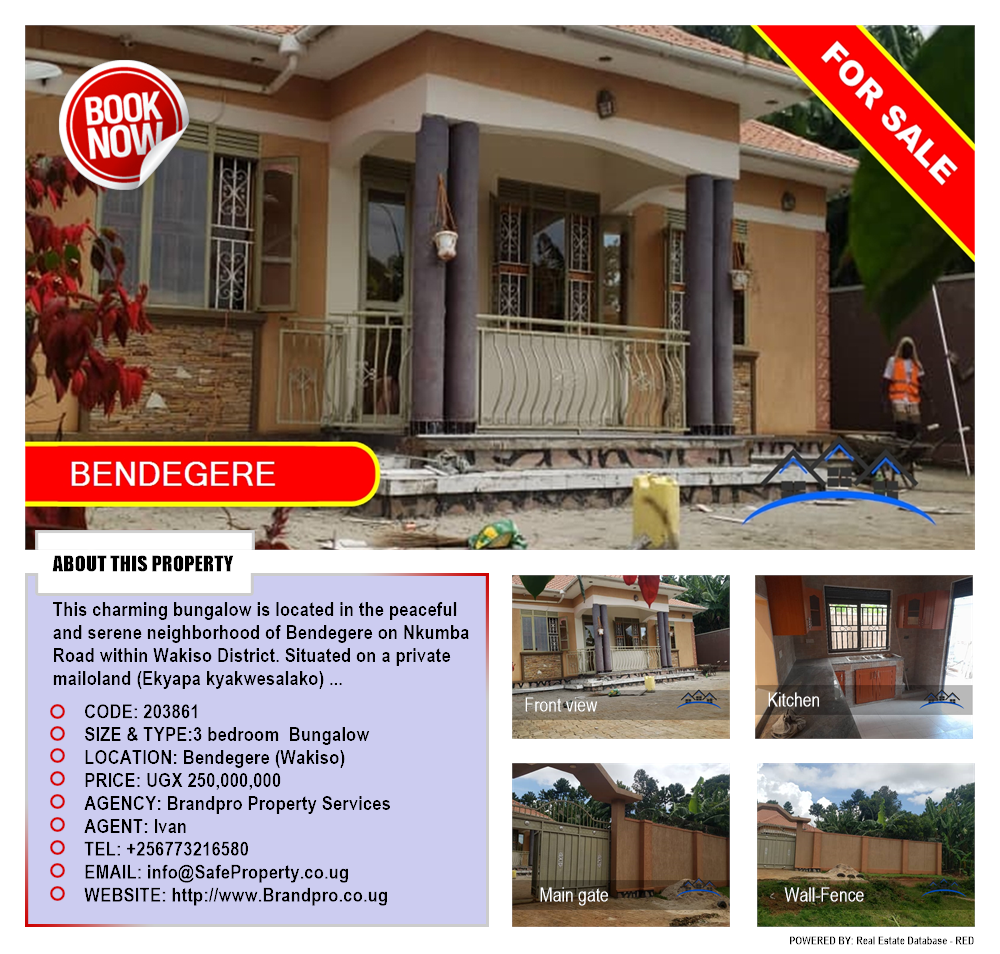 3 bedroom Bungalow  for sale in Bendegere Wakiso Uganda, code: 203861